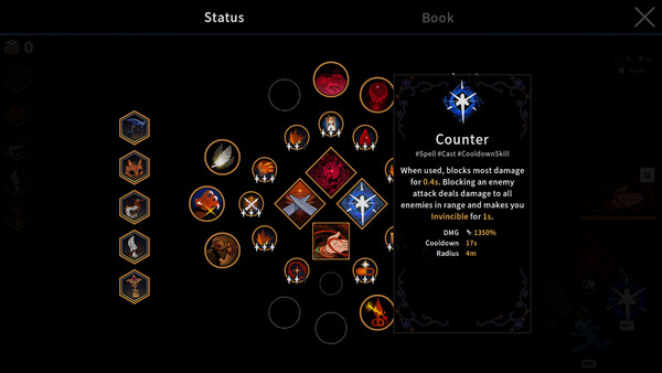 Garden of Witches ability and progression interface